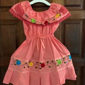 Authentic Mexican pink floral Dress bought in Mexico